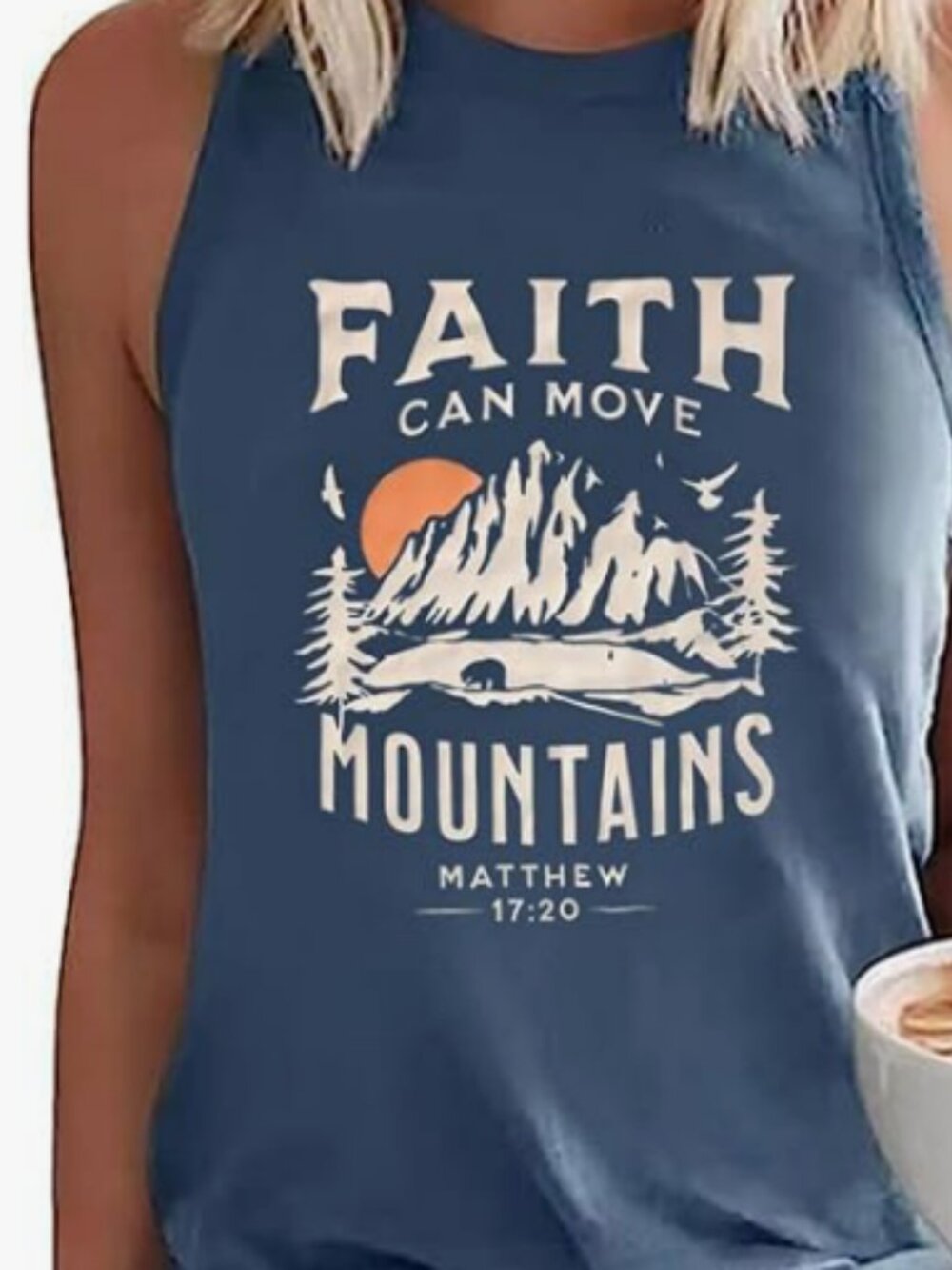 Sleeveless Tank Faith Can Move Mountains - Large